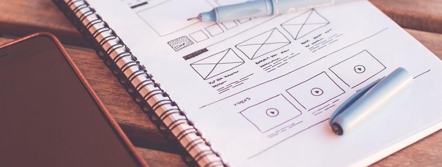 Mobile app wireframe sketch